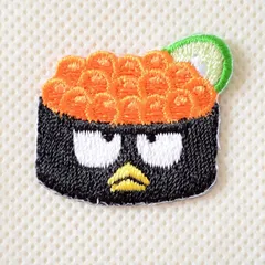 ワッペン アイロン ブランド アップリケ サンリオ バットばつ丸 お寿司やさん ミニ S01Y2851 ガチャガチャ レトロ