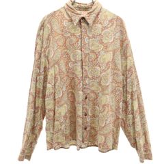 希少フランス製】Bruce Field パッチワーク風 ペイズリー総柄シャツ 