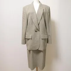 #anc レリアン Leilian スカートスーツ セットアップ ツーピース 13+ グレー系 黒 ツイード 薄手 大きいサイズ レディース [919817]