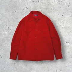 USA製 50s ヴィンテージ PENDLETON 開襟 オープンカラー 長袖 ウールシャツ ボックスシャツ M
