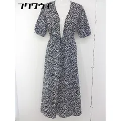 ◇ ◎ index インデックス 花柄 半袖 ロング カーディガン サイズL ブラック ホワイト系 レディース  【中古】 【1106220008006】