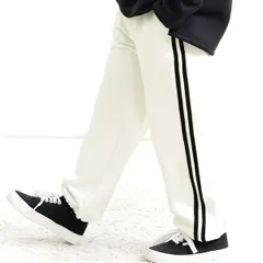 Bee【クーポン利用で20％OFF♪】ラインジョガーパンツ◇ホワイト◇韓国子供服 韓国子ども服 韓国こども服 キッズ 女の子 100 110 120 130 140 150