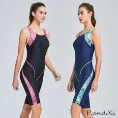 競泳水着 練習用 スイムウェア レディース オールインワン ハーフスパッツ フィットネス水着 競泳用 ワンピース 体型カバー トレーニング ジム  min#