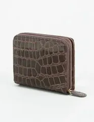 小銭入れ ラウンドファスナー カード入れ 二つ折り財布 クロコ型押折財布