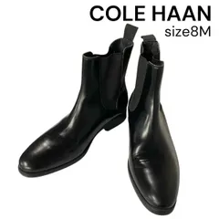 コールハーン Cole Haan サイドゴアブーツ ショート丈 ブーツ 黒 レザー 8M 25.5cm メンズ 5E005