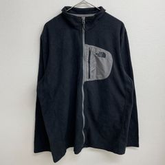 THE NORTH FACE フリースジャケット ブラック フルジップ 胸ポケット付き【メンズXL】