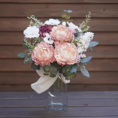 ✿アンティークピンク ピオニーナチュラルブーケ （造花）新品 未使用  