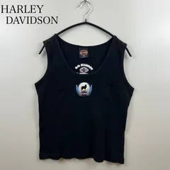 HARLEY DAVIDSON 90s USA y2k seam center logo tanktop M ハーレーダビッドソン レディース アメリカ製 刺繍 タンクトップ 平成 ギャル グランジ