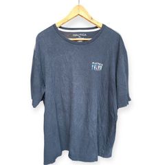 NAUTICA ペルー製 Tシャツ ネイビー XL ヴィンテージ 希少 ステッチ入り　ノーティカ　プリント ゆったり　アメカジ
