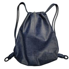 LOEWE ヤゴ　リュック　ナップサック　レザー　ネイビー　ロエベ LOEWE】【リュックサック】【ナップサック】ロエベ『ヤゴ バック