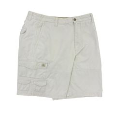 【W34】 USA古着 IZOD ハーフパンツ カーゴパンツ ショートパンツ ショーツ 膝丈 ホワイト 白