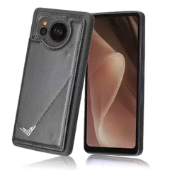【 Viesa 】 背面カバー ケース手帳型 AQUOS sense7 plus Softbank 対応 SHARP ランヤード付 背面型ケース （ ブラック ） 美しい、軽・薄 持ちやすい、滑り止め、すり傷防止マグネット 横置きスタンド機能 財布のサムネイル