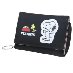 スヌーピー ミニウォレット コンパクト三つ折り財布 BK ピーナッツ マリモクラフト プレゼント キャラクター グッズ 