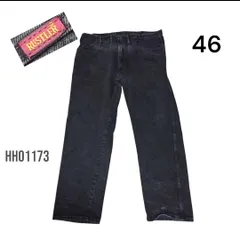 ビッグサイズ　後染めブラックデニムパンツジーンズRUSTLERw46股下80㎝