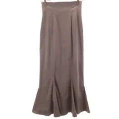 SNIDEL スナイデル ロング丈 ハイウエストヘム フレアスカート 0 ブラウングレー系 マーメイド レディース 古着