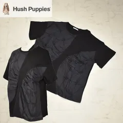Hush Puppies ハッシュパピー デザインTシャツ 半袖 ギャザー ミセスゆったりサイズ 339Y レディース ブラック/黒色 M/L カジュアル リラックスフィット 春/夏 イエベ/ブルベ