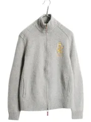 【お得なクーポン配布中!】 00s ポロ ラルフローレン フルジップ ラム ウール ニット セーター レディース M オールドドライバーズ 前開き ポケット付き ハイネック 灰
