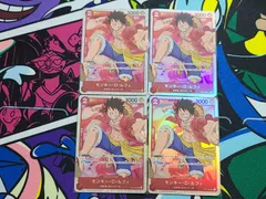 ワンピースカード モンキー・D・ルフィ SR 4枚 OP01-024 ロマンスドーン THE BEST 赤 超新星 麦わらの一味