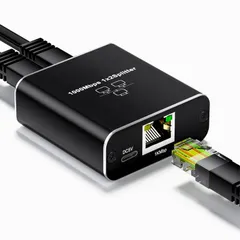 【新着商品】Movcle LAN 分配器 1入力2出力 高速1000Mbps イーサネットアダプタ LANケーブル 二股 2台同時使用 LAN 分岐 LANポート 増設 有線LAN ハブ 2ポート Cat5/Cat5e/Cat6/Cat7/Cat8 対応 RJ