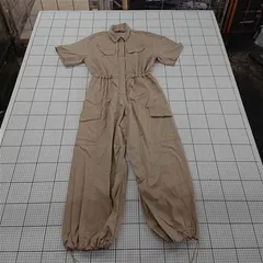 ◇ Θ ZARA ザラ ドロスト 五分袖 オールインワン ツナギ サイズEUR M USA M MEX 28 ベージュ系 レディース E  【1509180010339】