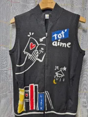 カステルバジャック ニット ベスト ブラック