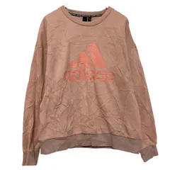 adidas プリント スウェット トレーナー アディダス レディース S ピンク 裏起毛 プルオーバー 古着卸 アメリカ仕入 a609-6544