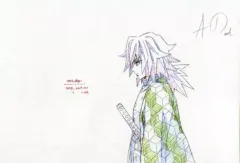 【中古】ポストカード 冨岡義勇(横顔/半身) 展示原画ポストカード 「鬼滅の刃 キャラクター絵巻カフェ in ufotable Cafe 第二期」