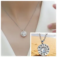 上品な輝き！ステンレス製ベゼルネックレス - オフィスにも◎銀