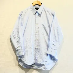 日本製◎ (^w^)b dunhill ダンヒル ワイシャツ 長袖 紳士 胸ポケット ロゴ刺繍 綿100% ビジネス オフィス 仕事 フロントボタン 襟付き きれいめ 薄ブルー系 水色 メンズ サイズ41-78