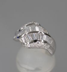 プラチナｘダイヤモンド　デザインリング　１４号　１．２８ｃｔ