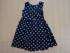 ファミリア familiar アウトレット 子供服 女の子 110cm ワンピース ノースリーブ 紺 水玉 春 夏 ★3 ガールズ 女児 キッズ 【中古】 ユーズド リサイクル 古着 子ども服 こども