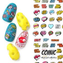 [Free Shipping] Letter Nail Stickers - Pop, American Comic, Manga, Speech Bubble | Gel Nails, Nail Supplies, Gel Stickers, Decoration Supplies, Easy to Apply, Gel Nail Stickers, Letters, Nail Art, Gel Nail Art, Nail Goods, Nail Studio [Nail Stickers]