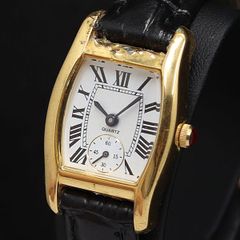 新品未使用】腕時計 オマージュ ゴールド PARIS 黒革 ベルト - メルカリ