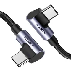 【新品 未使用 未開梱】 UGREEN　USB-C to USB-C 両端L字 急速充電ケーブル 100W 2m 70698 ［USB Power Delivery対応］　UGROT100012のサムネイル