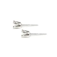 SILVER925 4本爪ポストピアス 5mm［空枠］【1ペア販売】 / SV-NN003