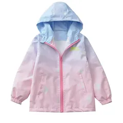 [InSomila] 女の子 マウンテンパーカー ウインドブレーカー キッズ 防寒 防水 薄手 軽量 子供服 ジュニア アウター フード付き 小学生 中学生 (JP, 身長, 150, ピンク) 1