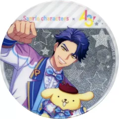 【中古】バッジ・ピンズ 兵頭十座×ポムポムプリン(開花後) 「A3!(エースリー)×Sanrio characters 新商品発売フェア in アニメイト グリッター缶バッジ54mm 02.(公式イラスト)」