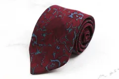 シャルル・ジョルダン ブランド ネクタイ シルク 総柄 ドット柄 メンズ ワインレッド CHARLES JOURDAN 【中古】