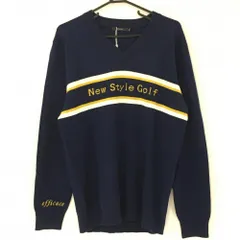 ★特価★【新品】エフィカス Vネックセーター ネイビー×イエロー New Style Golf NAMIGOLF メンズ LLL ゴルフウェア efficaceのサムネイル
