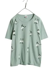 【お得なクーポン配布中!】 00s バレリーナ 総柄 アート イラスト プリント Tシャツ メンズ レディース L / 古着 オールド グラフィック ヘビーウェイト バレエ 踊り子