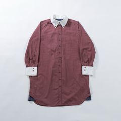 ポールスミス CARNABY Paul Smith カーナビー シャツワンピース 水玉 ドット バーガンディー ロングシャツ ボタンダウン クレリックシャツ トップス