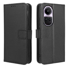 OPPO Reno10 Pro 5G ケース 手帳 リノ 10プロ  チェックレザー シンプル 手帳 ケース 【Color】 ブラックのサムネイル