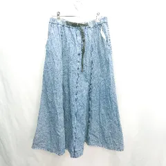 ◇ ⊂ niko and… ニコアンド ウエストゴム ロング丈 フレア スカート サイズL ブルー系 レディース E  【1501230029728】