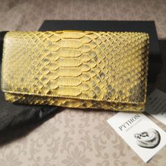 【新品】ダイヤモンドパイソン長財布 かぶせタイプ ヘビ革 蛇革 サン レディース メンズ