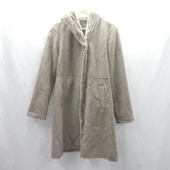 ◇ ⊇ a.v.v アー・ヴェ・ヴェ 裏起毛 フード ロング丈 長袖 コート サイズL ブラウン レディース E  【1503060048726】