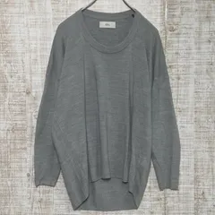 Azul by moussy アズールバイマウジー　レディース　トップス　ニット　セーター　長袖　リブ袖　ドロップショルダー　Uネック　無地　ゆったり　オーバーサイズ　バックロングヘム　グレー　シンプル　ベーシック　s278h198