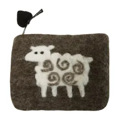 クリッパン KLIPPAN ポーチ Sheep シープ 羊 フェルトウール ハンドメイド ◆新品◆ グレー 北欧 スウェーデン 化粧ポーチ コスメポーチ ケース 小物入れ コインケース 小銭入れ ミニ財布 Bengt & Lotta KP-335