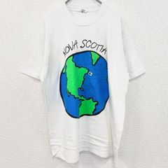 古着 used　90s　ヴィンテージ　半袖プリントTシャツ　地球　アース　100％コットン　白　ホワイト　XLサイズ