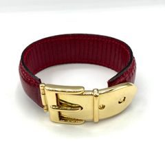グッチ　リザード　バックル　ベルト　バングル　赤　ゴールド グッチ リザード バックル ベルト バングル 赤 ゴールド - メルカリ