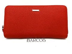 値下げ❗️☆美品☆BARCOS バルコス シュリンクレザー背面ポケット付きウォレット アニー ラウンドジップ 長財布 レッド 赤 BTV205/RED